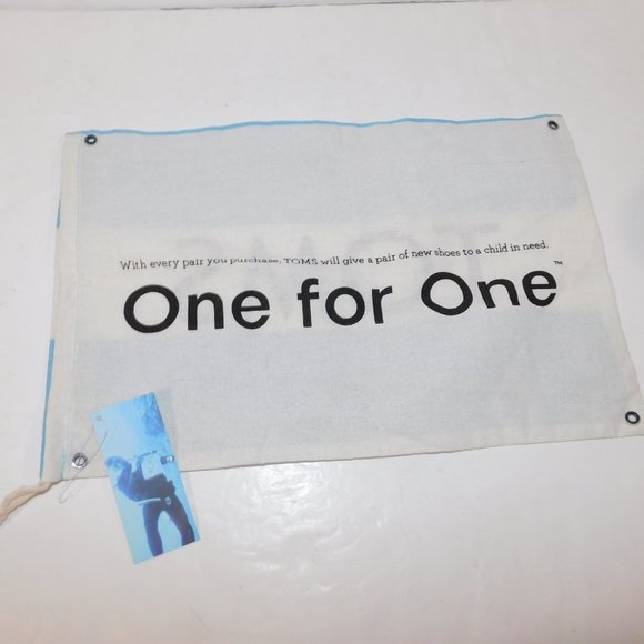TOMS Blue White Flag Shoe DUST Bag NEW w Tag - Picture 3 of 3